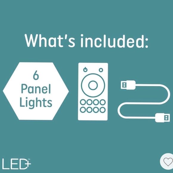 GE NWT 6pk LED + Color Changing Tile Panel Lights with Remote - Picture 6 of 12
